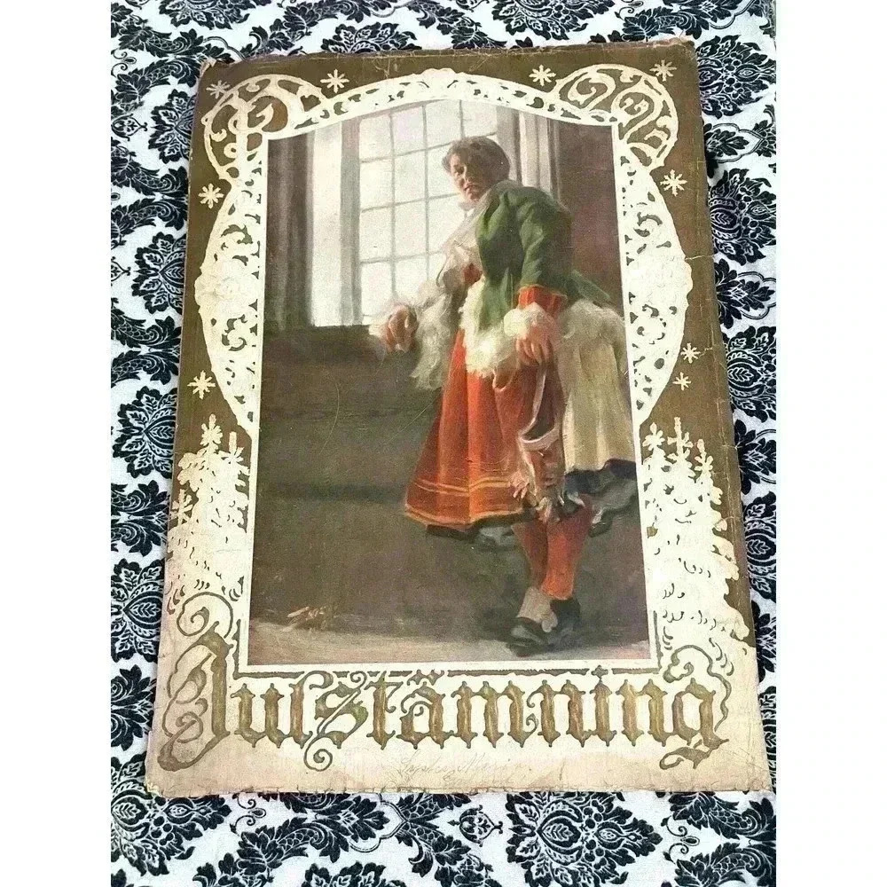 RARE Swedish Art Large Handmade Book 1922 Antique Artwork Reprints Cover